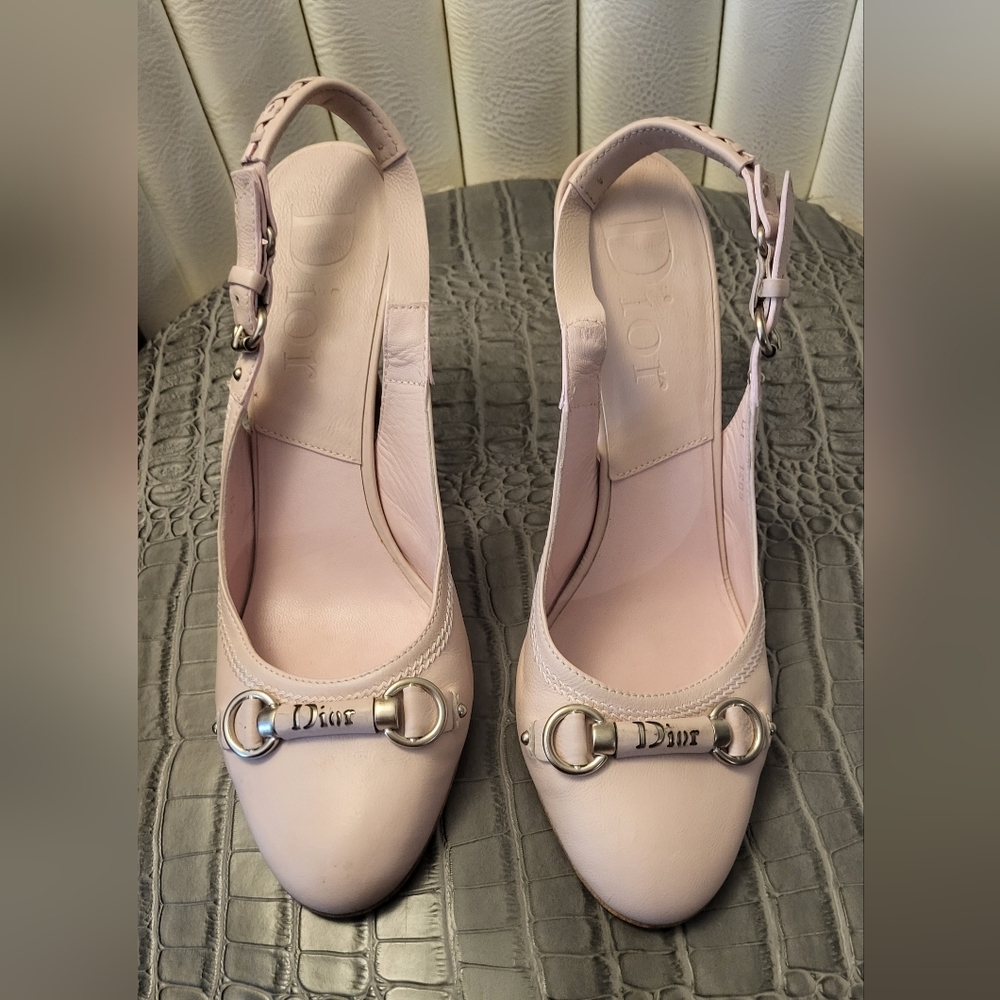 Dior Pink Heels with Silver Accents